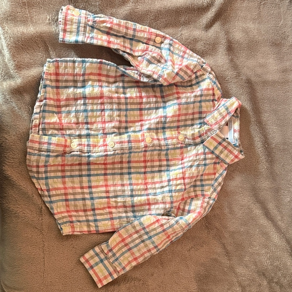 Janie and Jack Multicolor Plaid Long Sleeve Shirt